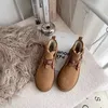 Botas de neve integrada de l￣ para homens com espessamento de veludo espessamento sem deslizamento de sapatos casuais cl￡ssicos botas de moda