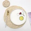 Tafelmatten Japanse stijl 1 stks Cup Coasters warmte isolatie dineren rattan placemats keuken accessoires pothouder natuur kleur