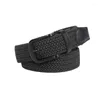 Belts Men's Belt Woven Korean Fashion Casual Youth Pure Black Non-Porous Elastic Pants