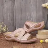 Slippers Ladies Sandals Wedge Heel Platform Peep-Toes Shoes Multicolor مطرزة للنساء