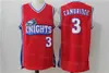 فيلم الرجال Los Angeles Knights 3 Cambridge Basketball Jersey مثل Mike Hollywood 2002 Cinema Team اللون أحمر أبيض قطن خالص يسمح بمرور الهواء لعشاق الرياضة جودة عالية