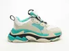 Triple s hardloopschoenen Paris dames heren daddy schoenen alle zwart wit groen roze rode luxe ontwerpers platte kristallen bodem sneakers schuhe dikke stijl