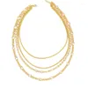 Choker Gold Color Punk Metal Fashion Women Multi-Layers Statement Necklace