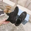 Läder prax skor whoelsale nylon teknisk sneaker tyg renylon chunky gummi casual promenad rabatt tränare med box.eu35-46