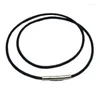 Choker Brown Black Leather Chokers Men's Necklaces Rope Chain Stainless Steel Magnetic Necklace For Men Him 2MM/3MM/4MM/5MM