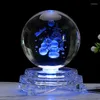 Nocne światła Crystal Ball Ornament Święta Święta Kreatywna Gife Dekoracja sypialni 3D Lampa LED Księżyc