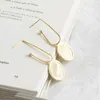 Dangle Earrings Genuine 925 Sterling Silver Drop For Women Korean Statement Geometric Round Gold Earring Fine Jewelry Wholesale