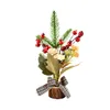 Décorations de noël fleurs artificielles arbre petits ornements maison et fête cadeau bureau herbe pin