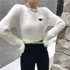 22ss 女性セーター Turtlenck 女性セーターショートスタイルスウェット女性スリムパーカージャンパーニットシャツデザイン服