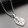 Pendant Necklaces 5pcs Stainless Steel Hollow Leaf Plant Leaves Maple Fallen Lucky Necklace Jewelry Like Angel Feathers Gift