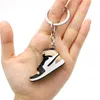 Keychains Lanyards Simated 3D Sports Shoes Key Chain Mini Pu Basketball Ring Diy Finger Skateboard Drop Delivery 2022 Smt78