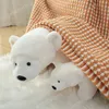 26-50cm Kawaii Polar Bear Plush Toys for Children Soft Pyled Animal Boneca Beb￪ Lovely Girl Christmas Presente de desenho animado Decora￧￣o de casa