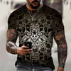 남성용 T 셔츠 패션 패션 3D 프린트 티셔츠 스트리트웨어 여름 더하기 크기 연합 레트로 캐주얼 의류 스포츠