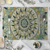 Gardin mandala boho imitation linne placemat för middag bordsmatta kaffbord bordsartiklar tallrikar kuddar kök tillbehör