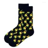 Men's Socks United States The Happy In Tube Logo Fruit Banana Men And Women Personality Cotton