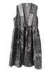 女性のトレンチコートQPFJQDレディースブラックタイダイレトロノースリーブ包帯刺繍2022春の女性ルーズデニムロング