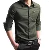 Men's Casual Shirts Soft Long Sleeve Single-breasted Men Shirt Wear Resistant Cotton Blend Business All-Match Slim-fitting Summer 2022