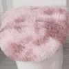 Toilet Seat Covers 3Ps/ Set Soft Plush Cover Washable Non-Slip Rug For Home Bathroom Shower Floor Mats Pure Color Decoration