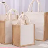 Boodschappentassen lege jute jute tote met handgrepen bruiloft bruidsmeisje geschenk herbruikbaar