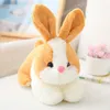 Poupée en peluche lapin de Simulation Kawaii, 4 couleurs, 22cm, Animal mignon et réel, jouets en peluche, décoration de maison, dessin animé, cadeau pour enfants