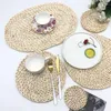 Tafelmatten Japanse stijl 1 stks Cup Coasters warmte isolatie dineren rattan placemats keuken accessoires pothouder natuur kleur