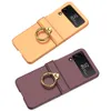 حالات الدروع ل Samsung Galaxy Z Flip 4 Case Ring Ring Bearning Cover