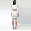 Casual Dresses Long Sleeve Bodycon Cut Out Midi White Black Solid Club Bandage Summer Dress Hollow