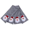 Dinware sets 4pcs kersttasig mes mes vork opslagzakken elanden santa claus decoratieve stoffen zakje houder 20x8 cm