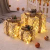 Noel Süslemeleri 3 PC/Set Hediye Kutusu Süper Sahne Dekorasyon Kar Tanesi Sarma Yıl Çocuk Çanta Parti Malzemeleri