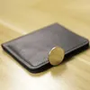 Portafoglio Men039s Short Ultrathin Mini Wallet Men039s Clip in pelle genuina giovane BASSO MOPLO VERTICA BLACCO 2210309929380