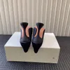 Amina Muaddi Robe Chaussures Escarpins Talons Hauts Sexy Sandales Usine Chaussures De Luxe Saeda Cristal Sangle Satin Daim Cuir Fête De Mariage Womens box