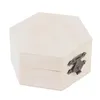 Enveloppe cadeau Hexagon Storage en bois Boîte d'emballage Bijoux Bijoux Affichage du mariage
