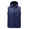 Gilet da uomo Mcikkny Gilet invernale da uomo Cappotti con cappuccio Gilet caldo per uomo Taglia M-4XL Tasche con cerniera Frangivento