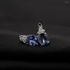 أقراط مسمار Gem's Ballet 4.74ct Natural Iolite Blue Mystic Quartz Gemstone Elings 925 Sterling Silver Women's Jewelry