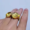 Klusterringar c9gf söt anime ring för kvinnor flickor roterbara justerbar täckning guld bff för evigt vän nära gåva