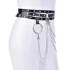 Cinture Imbracatura in pelle unisex Big O Ring Cintura a catena in metallo Cintura donna per il tempo libero Jeans Fibbia Cinturino da donna Giarrettiera