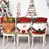 Chair Covers Christmas Ornament Cover Snowman Santa Claus Year Sleeve For Home Party Xmas Festival Decoration