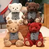 30cm ours en peluche poupées en peluche avec gilet ours mignon jouets en peluche décoration de mariage enfant amant anniversaire cadeau de noël