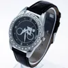 腕時計高品質のブランドファッション自転車の時計レディ女性男性は革のクリスタルダイヤモンドスポーツアナログ腕時計l10