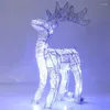 Décorations de noël lumière LED rougeoyante en fer forgé cerf wapiti Statue paillettes scintillantes renne ornement décor à la maison nouveauté