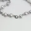 Chaînes nouées à la main 7-10mm gris baroque collier de perles d'eau douce 50 pouces pour femmes bijoux de mode