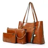 Designer Designer HBP Weiches Ölwachs PU-Leder Damenhandtaschen 3-teiliges Set Umhängetasche Berühmte Designer-Einkaufstasche mit großer Kapazität