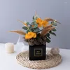 Dekorativa blommor Simulering Orange Flower Art Living Room Decoration Bouquet Artificial Dried Home Decor Wedding Decorations Festlig