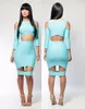 Casual Dresses Long Sleeve Bodycon Cut Out Midi White Black Solid Club Bandage Summer Dress Hollow