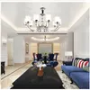 Chandeliers Modern LED Chandelier Lighting Chrome Metal Crystal K9 For Living Room Bedroom Pendant Hanging Glass Shade Semiflush Mount