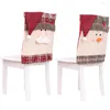 椅子はクリスマスの装飾サンタクロース雪だるまホームダイニングカバーバックルームオフィスバンケットテーブルデコレーション