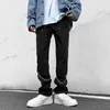 Jeans da uomo bianchi neri larghi catena di moda da uomo casual dritto pantaloni da uomo in denim hip-hop streetwear giapponese pantaloni S-4XL