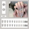New Press On Nails Full Cover Autumn Winter Almond Nail Charming Pink Flame Short Ballet Wearable Fake Nails For Daily