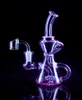 7,8 tum Klein Recycler Oil Rigs B￤gare Bong Hookahs R￶kning Glass Oil Burner Pipe Thick Glass Water Bongs Chicha