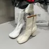 Stivali Colore bianco Donna Caviglia Punta a punta Moda Cerniera laterale Tacchi medi sottili Sexy Party Botas Taglia 35-39 Stivaletti calzino Stretch